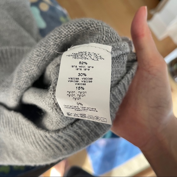 Brandy Melville Grey Sweater with Black and White Stripe - Picture 3 of 3